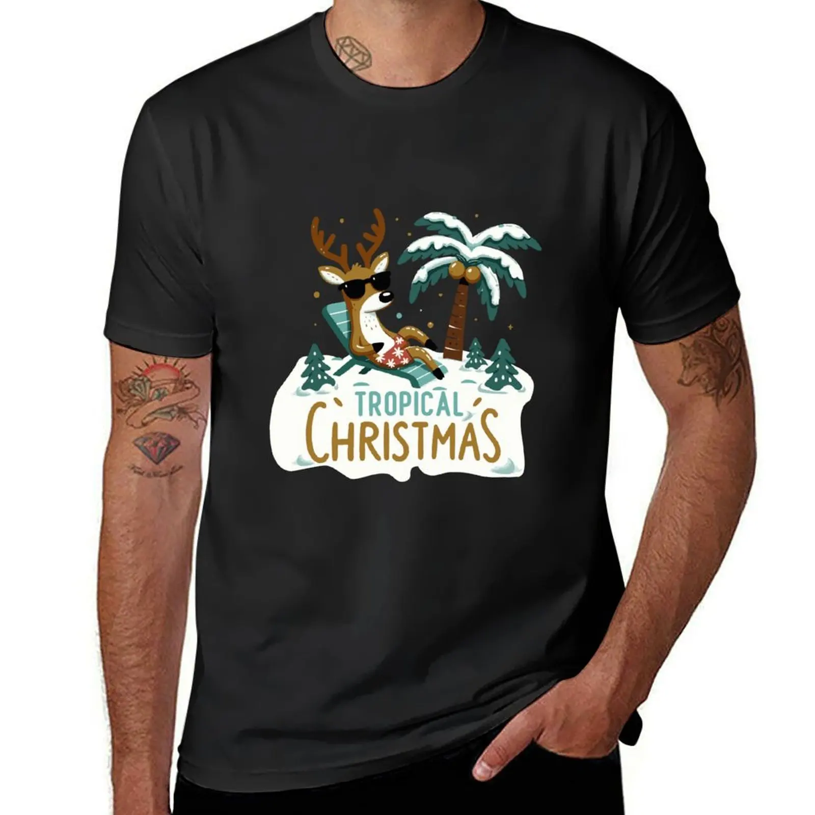 

Tropical Christmas T-Shirt vintage graphic tee custom t shirt clothes t shirt men