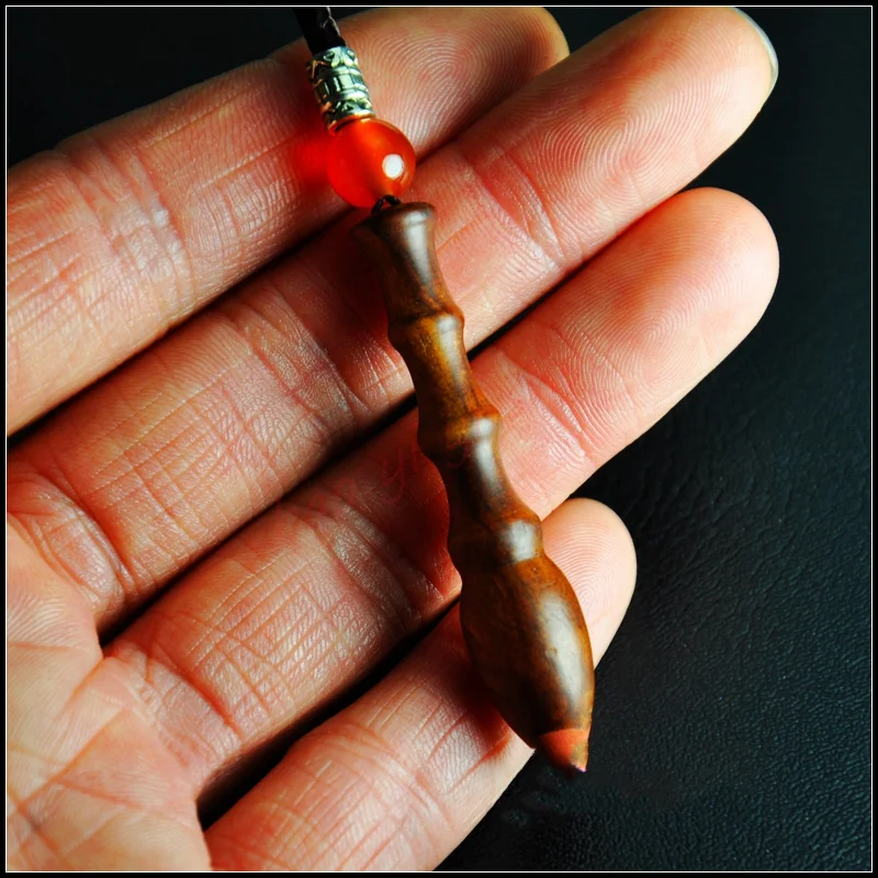 Wenchang pen and jujube wood puzzle Taoist products,  Taoist thunder splitting wood cinnabar finishing Pendant