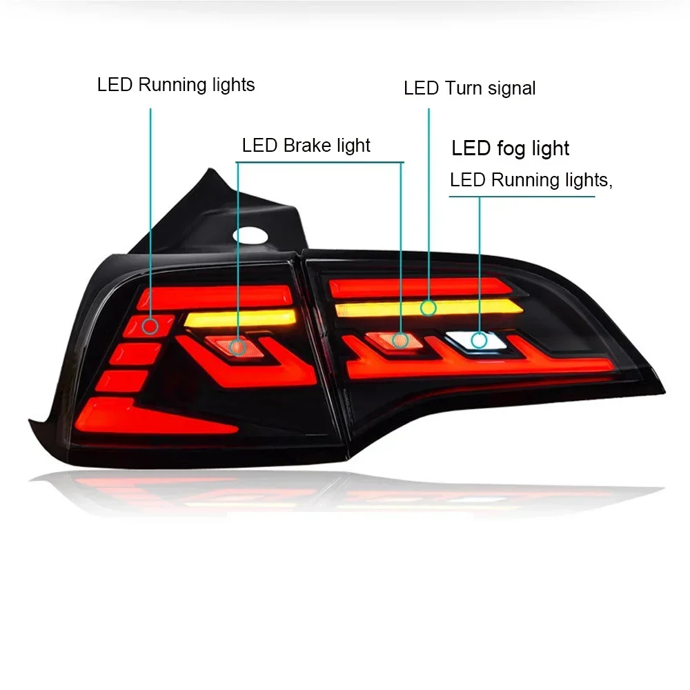 LED Tail Lights for Tesla Model 3 Model Y 2017 2018 2019 2020 2021 2022 2023 Start Up Animation Sequential Rear Lamps