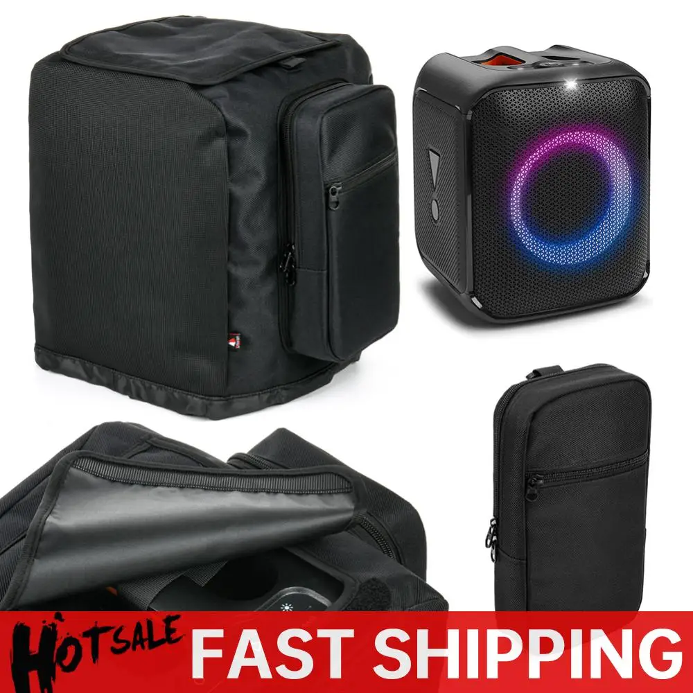 Replacement Speaker Slip Cover with Side Microphone Storage Bag Carrying Travel Case Dustproof for JBL Partybox Encore Essential