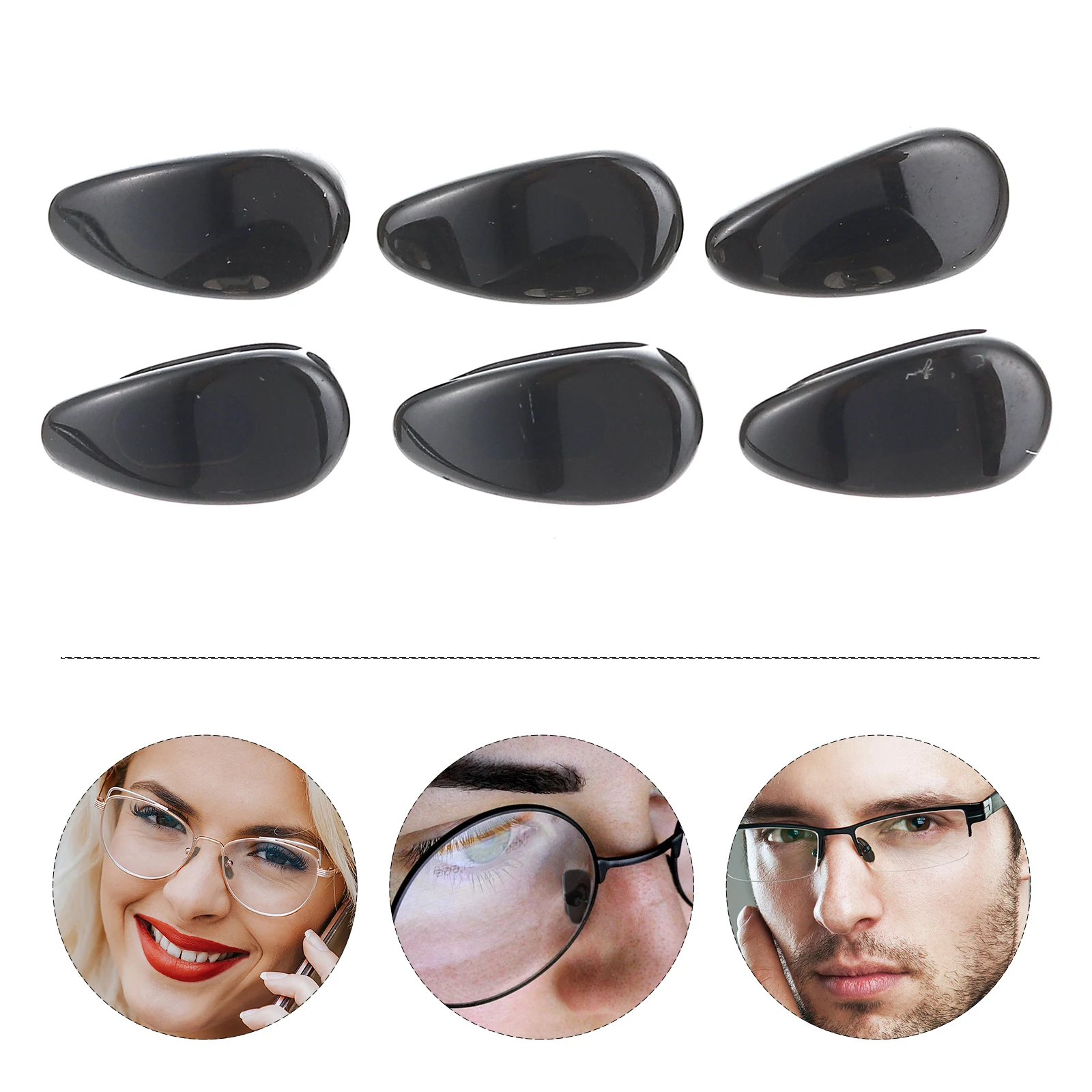 

6Pcs High Quality Durable NonSlip Nose Pads For Glasses Parts Simple Easy Install Fade Resistant AntiSlip Eyewear Accessories