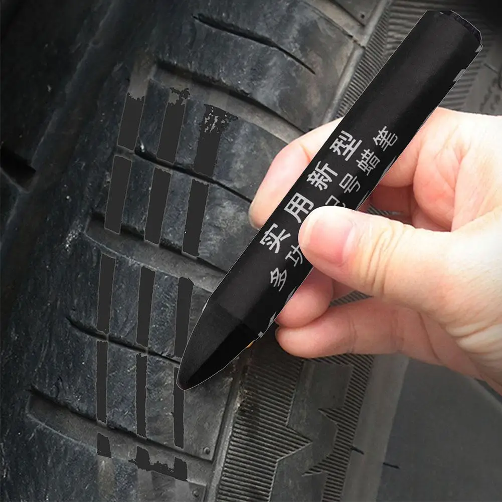 Crayon Marker For Tire Waterproof Paint Marker Pen Car Tyre Tread Care Portable Fade Resistant Tire Crayons For Stones Tile T4Q0