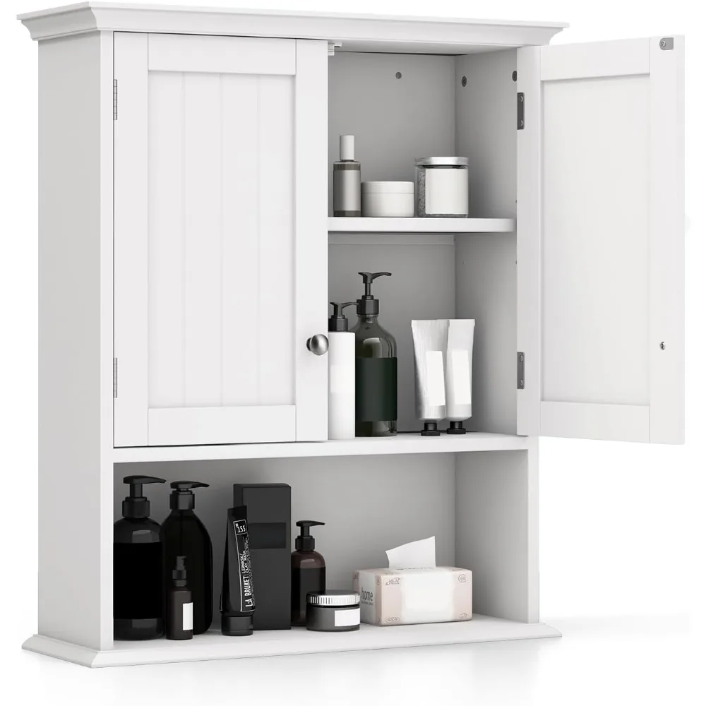 

Wall Mounted Medicine Cabinets - Above Toilet Bathroom Cabinet with Adjustable Shelf, Open Shelf, Over The Toilet Space