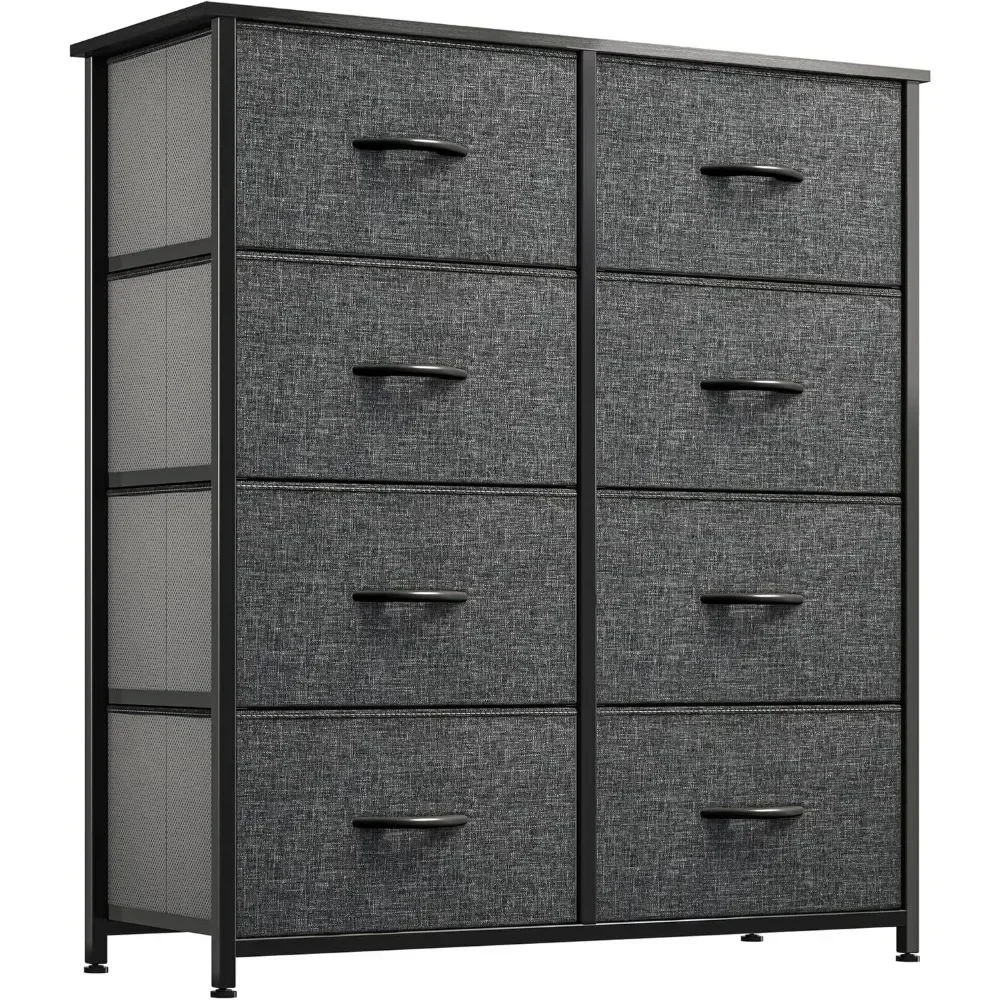 Storage Tower with 8 Drawers, Fabric Dresser, Organizer Unit for Bedroom, Living Room & Closets - Sturdy Steel Frame