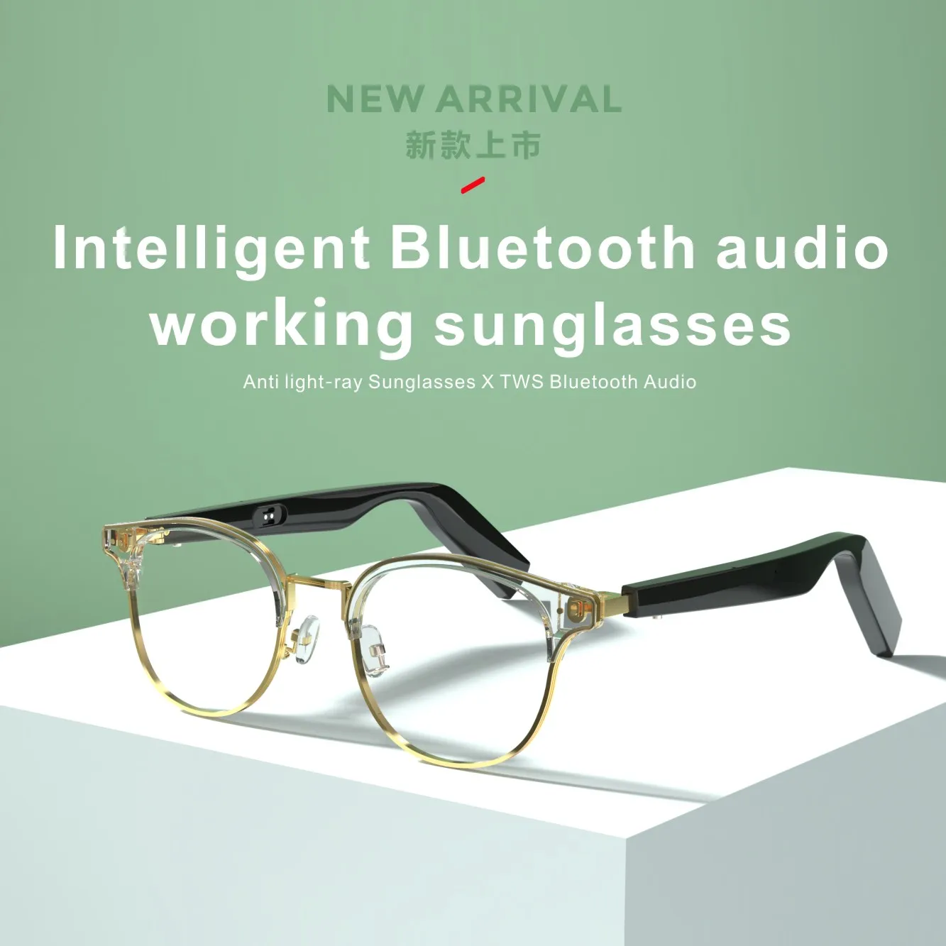 Gafas de sol inteligentes antiluz azul, protección para ojos, Audio, Bluetooth 5,0, novedad