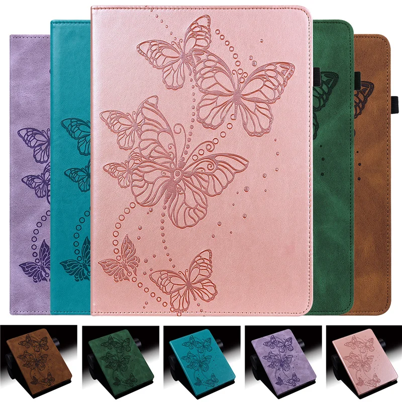 Cover for Lenovo Tab K10 Tablet Butterfly Floral Embossed Kids Tablet Case for Lenovo Tab K 10 K10 TB-X6C6F 10.3 inch Funda