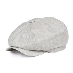 BOTVELA berretto da strillone per uomo 100% lino Gentlemen Bakerboy Caps cappello piatto in lino traspirante leggero cappelli con berretto di mela