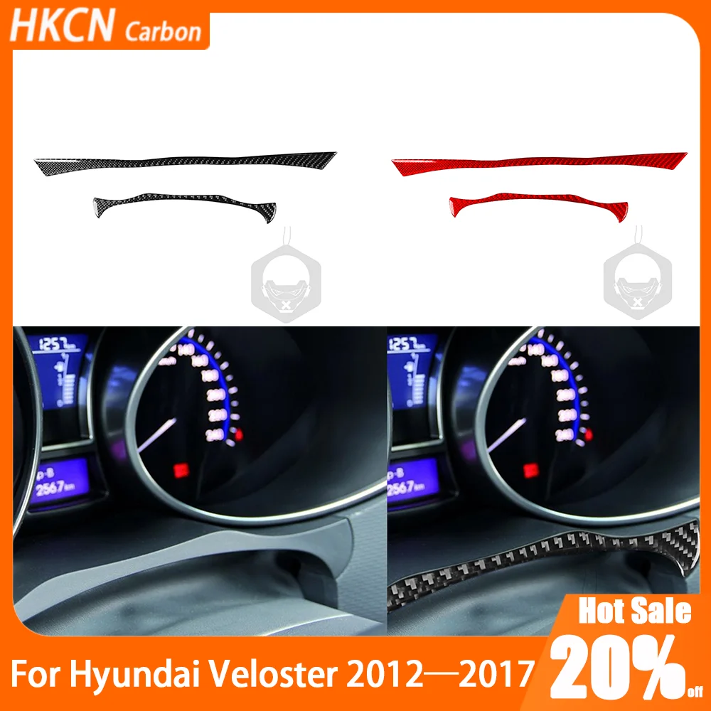 

For Hyundai Veloster 2012-2017 Carbon Fiber Inner Speedometer Decorative Strip Car Accessories Interior Cover Trim Sticker Decal