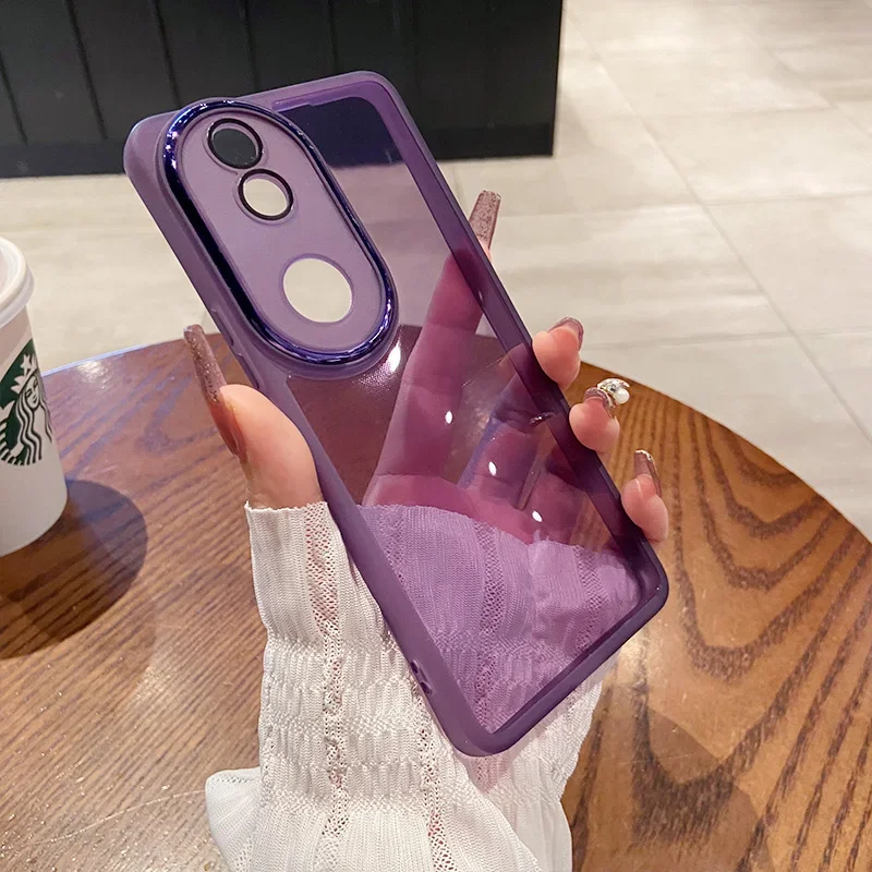 ل VIVO V50 لايت V50E V 50 واضح عدسة طبقة حماية حافظة لهاتف VIVO Y04 Y29S لون الحلوى لينة بولي TPU غطاء هاتف مقاوم للصدمات