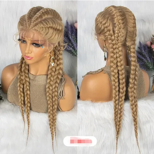 Synthetische Kant Pruiken Gevlochten Pruiken met Babyhaar Lange 26 Inch Box Vlechten Pruik voor Zwarte Vrouwen Lace Front Afro Haar pruiken