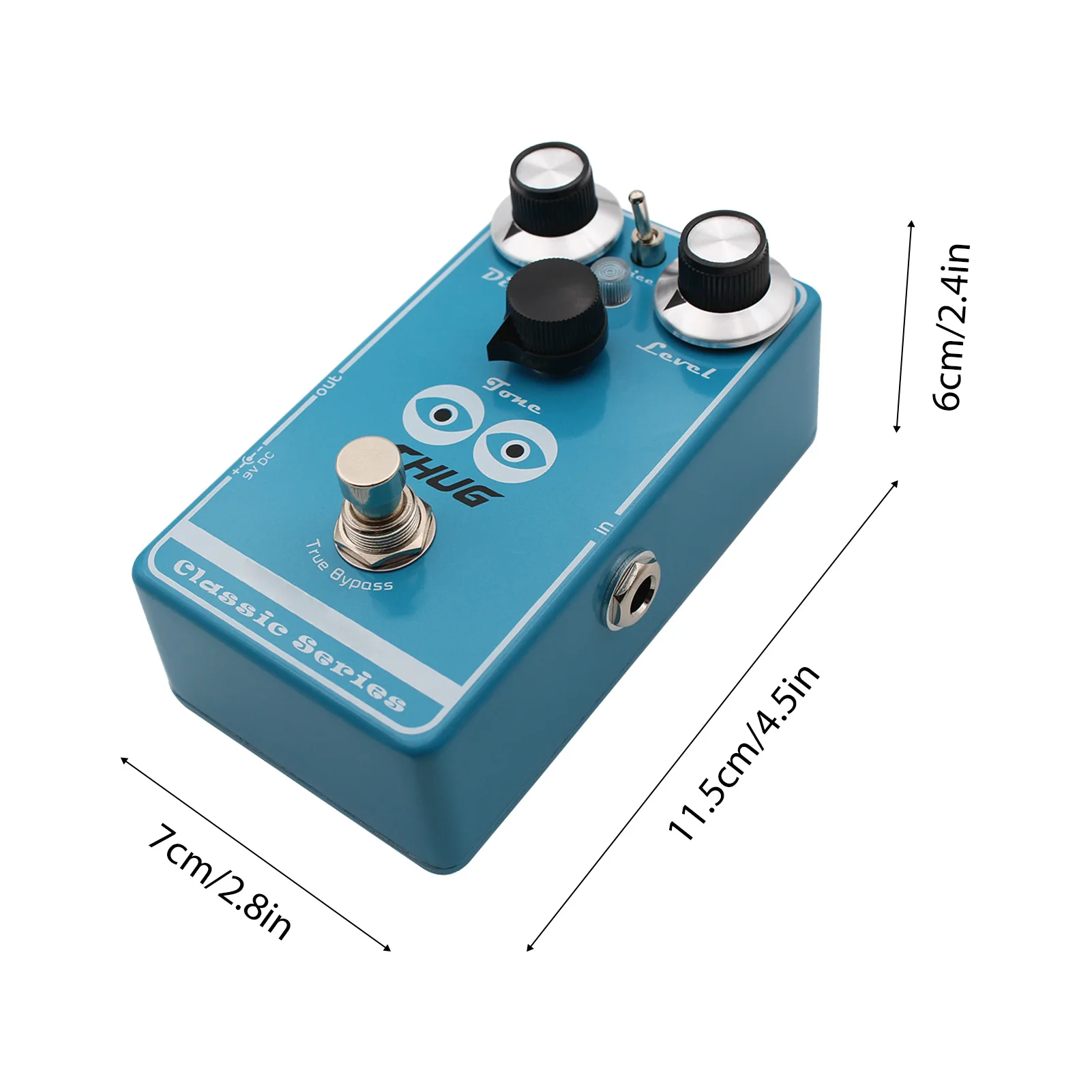 مكاسب عالية تشويه تأثيرات الغيتار دواسة 3 وضع لهجة التبديل قابل للتعديل كسب مُضخّم صوت محاكاة الصوت لمعدن البلوز