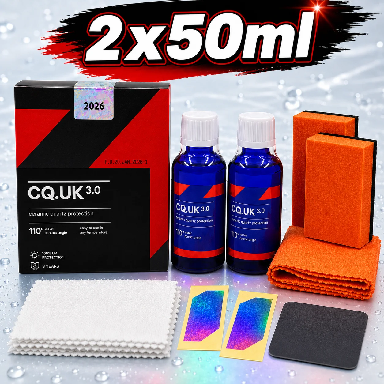 2026 CQUARTZ UK 3.0-Ceramic Coating for Cars Quartz Based Nanotechnology Bonds To Paint Glass Metal and Plastic