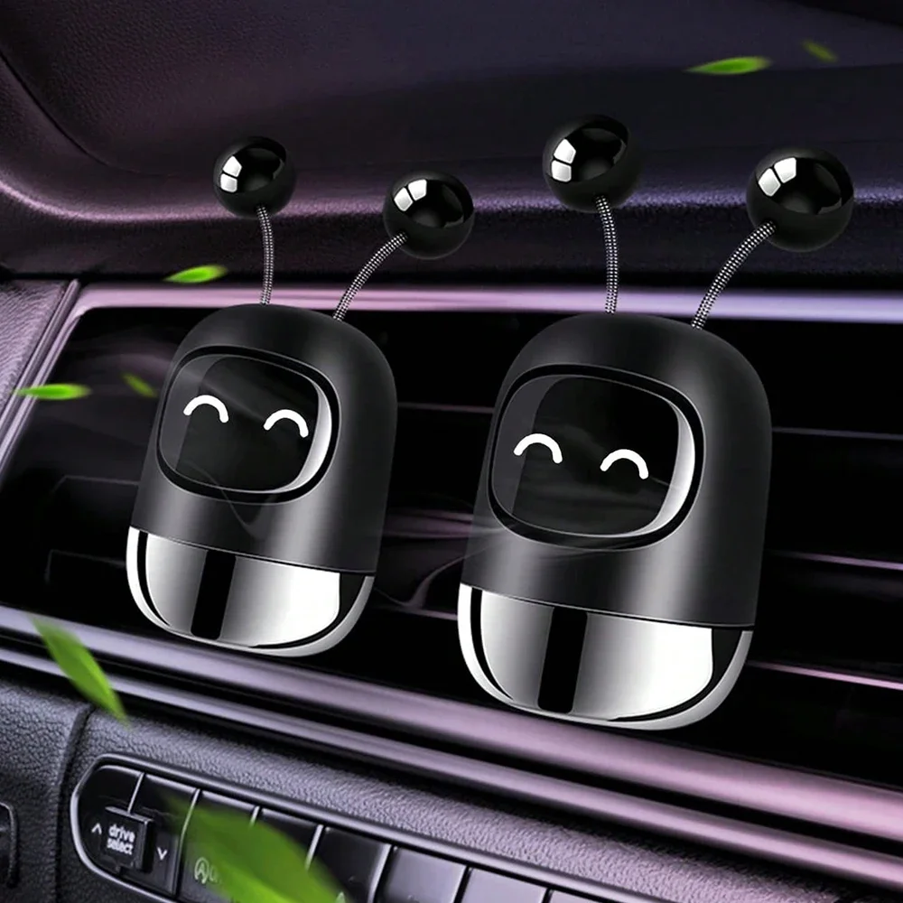 Car Air Freshener Auto Creative Mini Robot Air Vent Clip Parfum Flavoring Ventilation Outlet Aromatherapy Automotive Interior