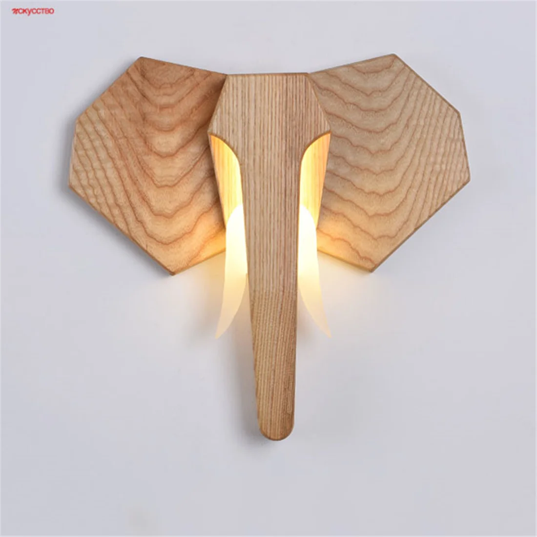 

Southeast Asian Style Wooden Elephant Led Wall Lamp For Dining Room Foyer Sofa Study Corridor Aisle Loft Decor Sconce Art Lights