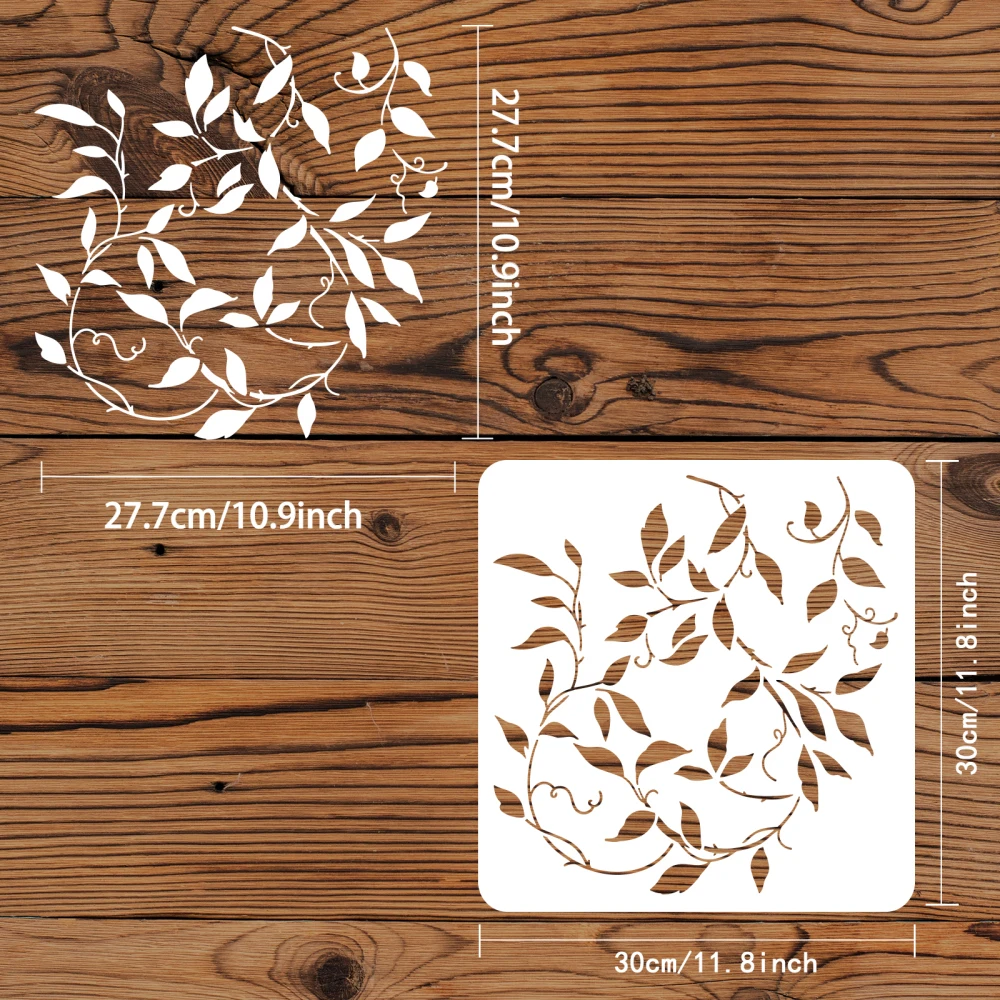 Delicate Vine Stencil Plant Leaves Reusable Mylar Drawing Template Use for Painting on Floor Wall DIY Farmhouse Home Decor Wood