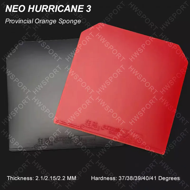 DHS NEO Hurricane 3 caoutchouc de Tennis de Table provincial éponge Orange NEO H3 Prov OS feuille supérieure collante en caoutchouc de Ping-Pong