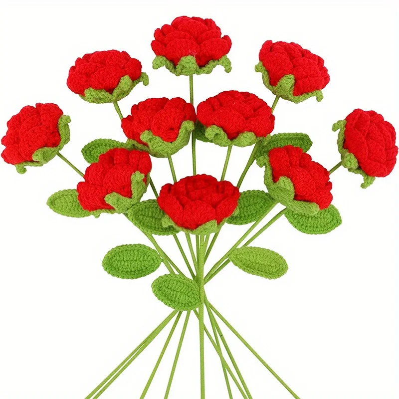 10pcs Artificial Roses, Finished Roses for Home Decoration, Valentine's Day, Mother's Day, Birthday, Wedding Gifts