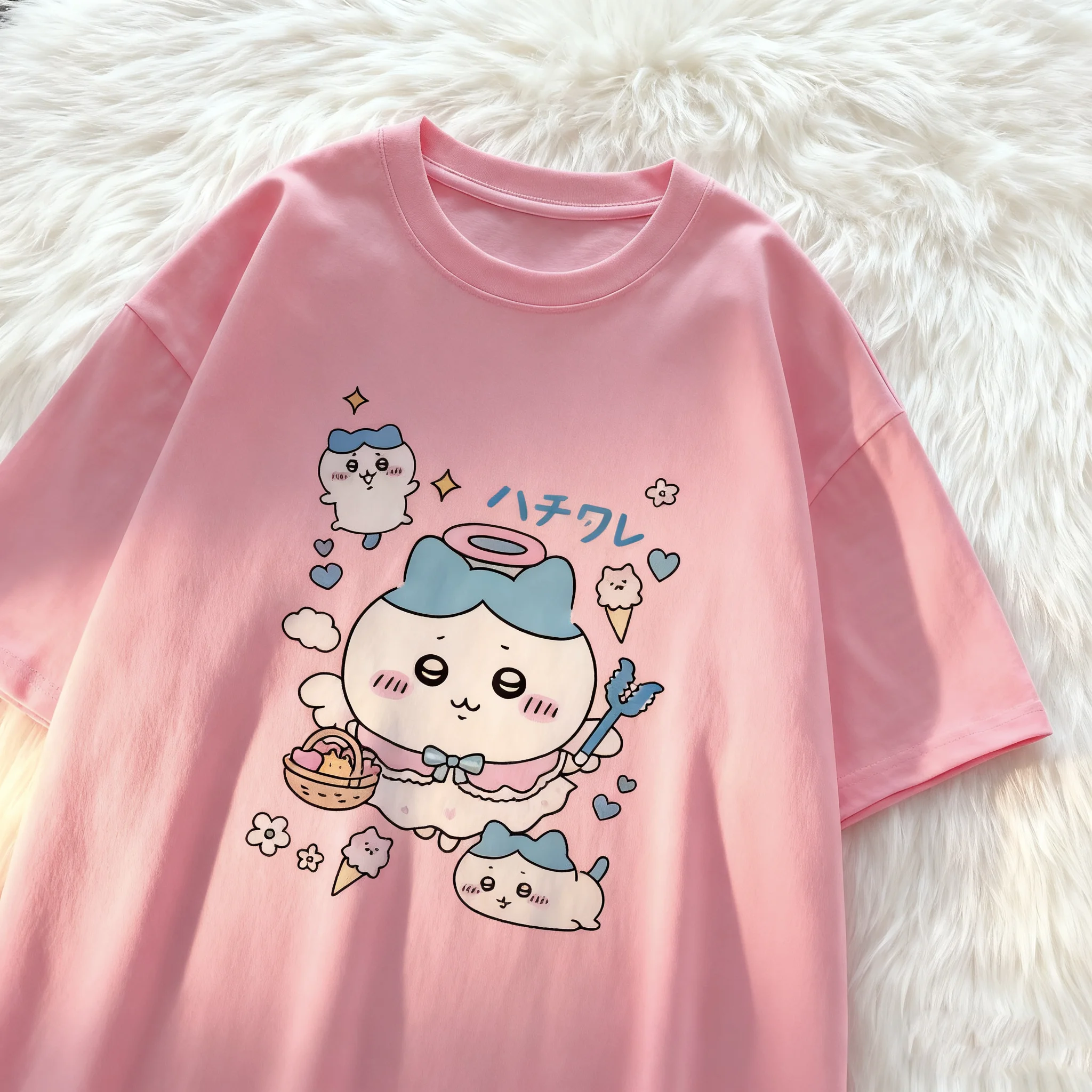 

Chiikawa Y2K аниме футболка японский Harajuku женская футболка с короткими рукавами забавный топ летняя хлопковая футболка большого размера с круглым вырезом