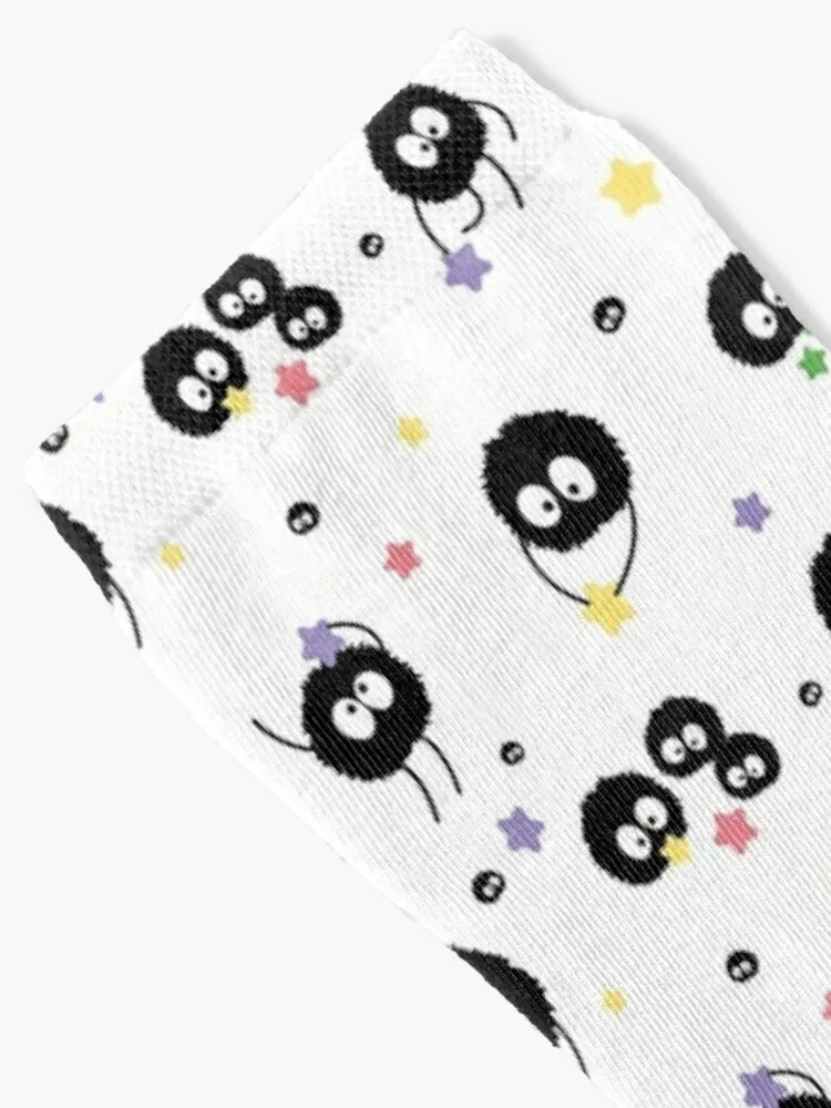 Cute Soot Spirits Eating Stars All-Over Pattern Socks Compression Socks Women