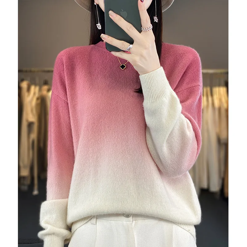 ZOCEPT Basic Color O-Neck Sweater for Women Autumn Winter Soft Warm Merino Wool Knitted Pullover Casual Loose Fit Female Jumper