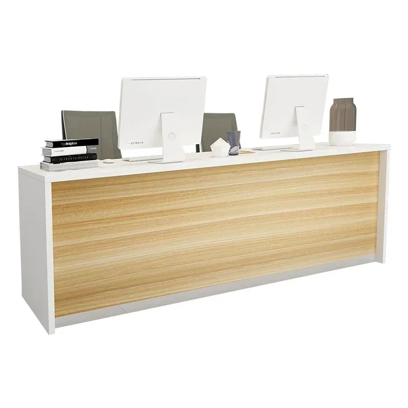 

Front desk checkout page graphic shop counter, travel agency solid wood paint, customizable length