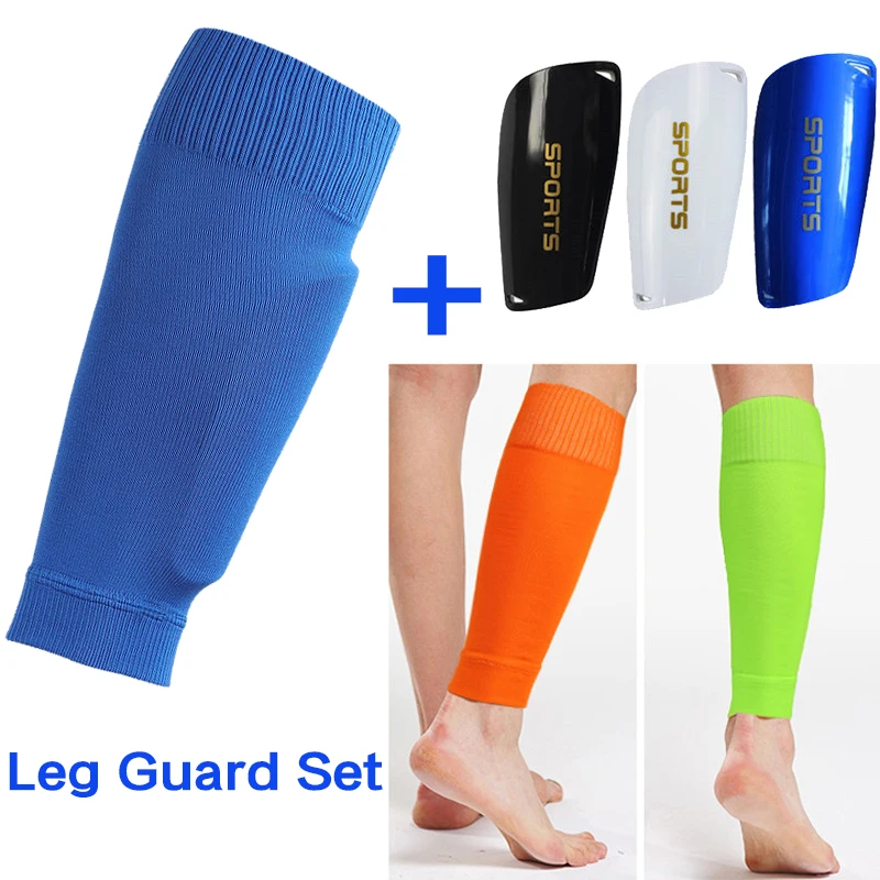 A Set Elasticity Soccer Shin Guards Adults Kids Sports Leg Guard Cover Calf Sleeve Football Pads Protection Gear Kicking Ball