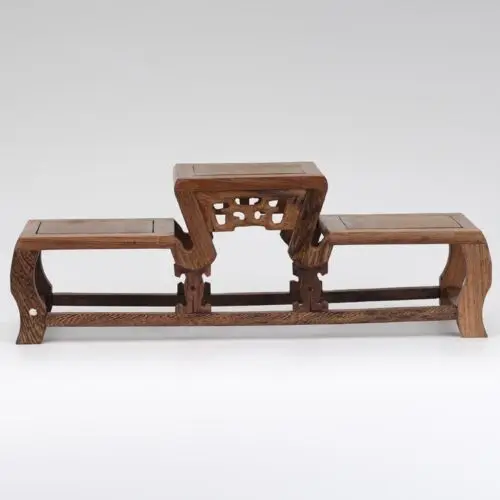 

Wenge Wood High Low Art Craft Stand Bonsai Teapot Stone Vase Flower Rack Base