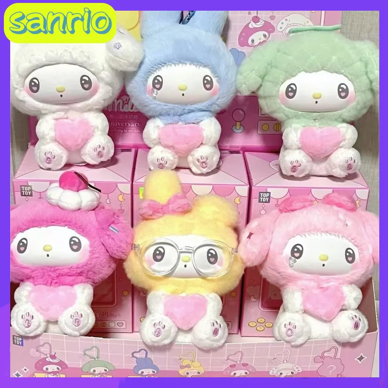 Nowa Sanrio Melody Kuromi 50-lecie Gummy Vinyl Plush Zawieszka Dekoracyjna Cukierki Mleczne Pamiątkowa Blind Box Zabawka