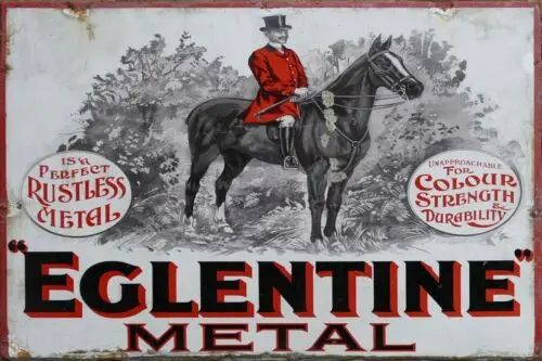 Eglentine Rustless Metal Advert Vintage Retro Style Metal Sign, Horse & Rider