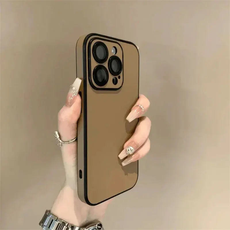 Luxuriöse Handyhülle aus mattem Cortex-Leder für iPhone 11, 12, 13, 14, 15, 16, Pro Max Plus, Linsenschutz, stoßfeste Stoßstangenhüllen – Detail 8