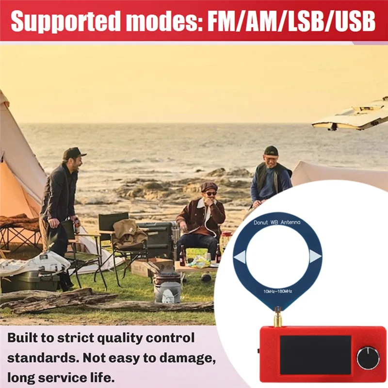 ABSY LSB USB AM FM راديو الجيب 1.9 بوصة IPS شاشة SI4732 راديو صغير 10-180 ميجا هرتز SMA واجهة حلقة هوائي #4