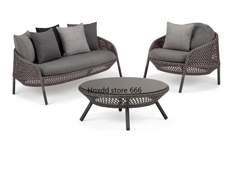 Sofá de mimbre para exteriores, terraza, ocio, balcón, silla