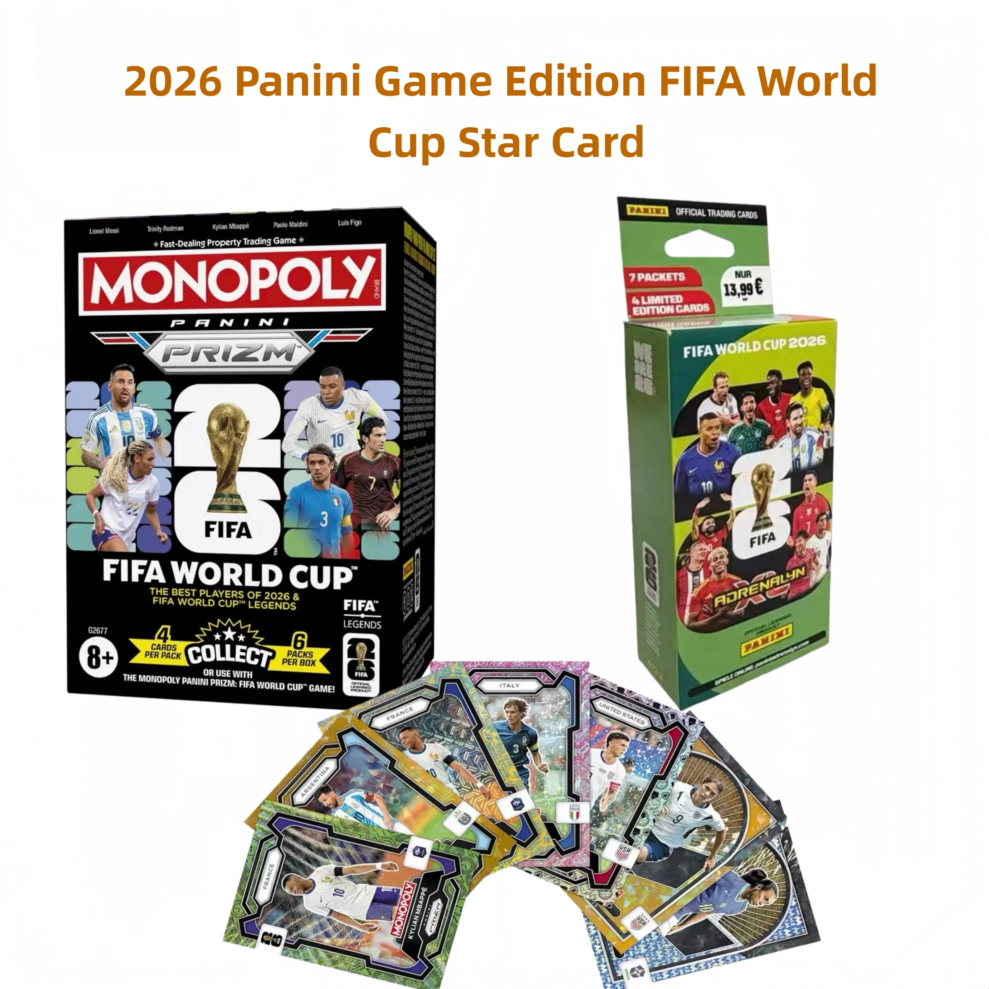 Tarjeta Coleccionable Conmemorativa de la Copa Mundial FIFA 2026 Panini Adrenalyn XL, Versión de Juego, Tarjeta de Estrella, Regalo para Fanáticos