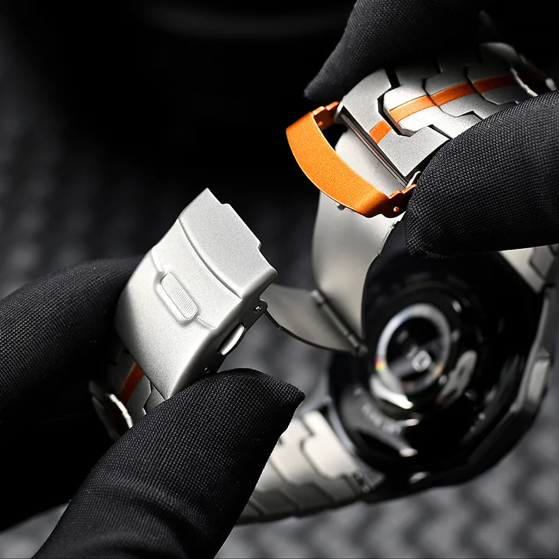 Pulseira de aço inoxidável para samsung galaxy watch ultra 47mm banda para samsung galaxy watch ultra 47mm masculino luxo sem lacunas pulseira