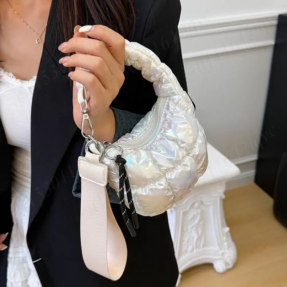 

Small Wrist Handbag Padded Pleated Grid Cloud Tote Bag Quilted Phone Coin Purse Korean Clutch Purse Mini Space Top Handle Bags