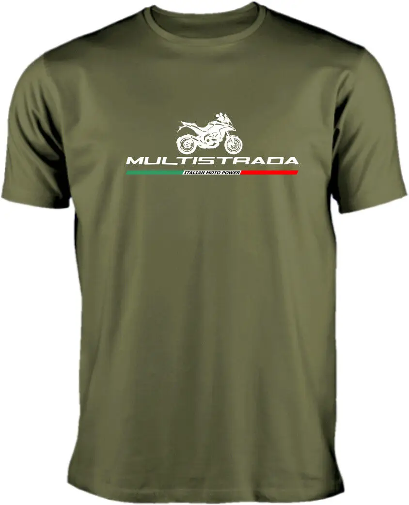 الإيطالية Multistrada دراجة نارية دراجة نارية المشجعين تي شيرت 100% القطن س الرقبة قصيرة الأكمام الصيف عادية قميص رجالي الشارع الشهير