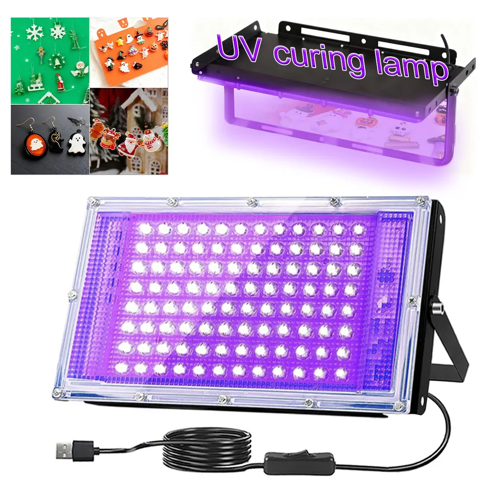300w Hot-selling Ultraviolet UV Curing Lamp USB Portable Printing Spraying UV Glue Resin Curing Lamp Flood Light