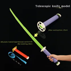 Multiple Styles Katana Demon Slayer Real Size Gravity Knife Stretchable Anime One Piece Retractable Sword Model Folding Toy