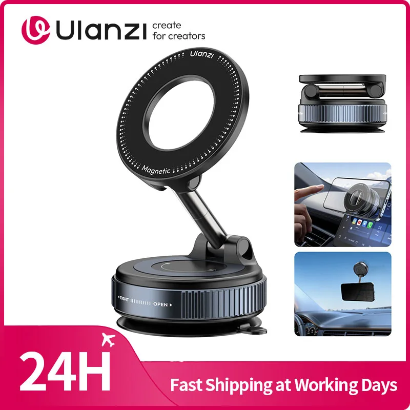​Ulanzi SK-25 Vacuum Suction MagMount Magnetic Phone Mount Suction for iPhone 16 15 14 13 for Car Window Dashboard