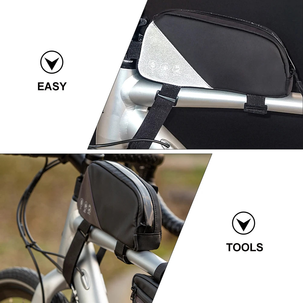

1pc Bike Frame Bag For Road Mountain Bike, Waterproof Cycling Storage Pouch, Front Beam Saddle Bag For Daily