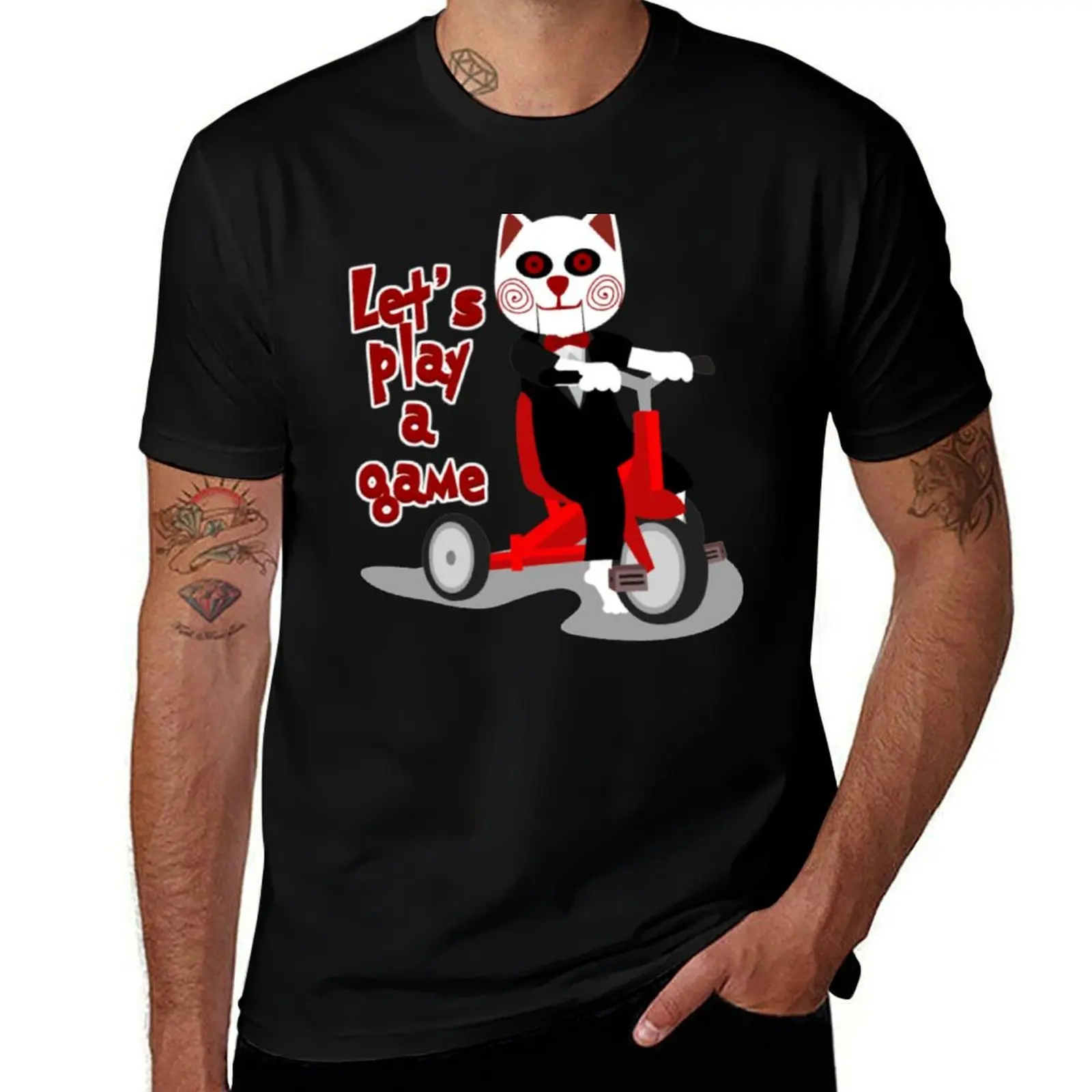 

Cat Creepy Saw Meow Horror Movie T-Shirt men t shirt cotton 100% cotton t shirts man 100% T-Shirt