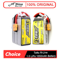 Tattu R-Line 1.0 4S/6S1P LiPo Battery - 1550mAh 95C 14.8V/22.2V w/ XT60 Plug for RC FPV Racing Drones