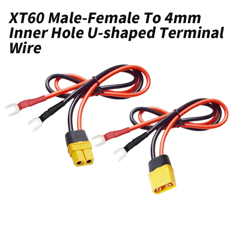 XT60 Male Female Head to 2-4Smm U-shaped Forked Terminal Wire Adapter Cable XT60 Power Charger Line 0.2-3M