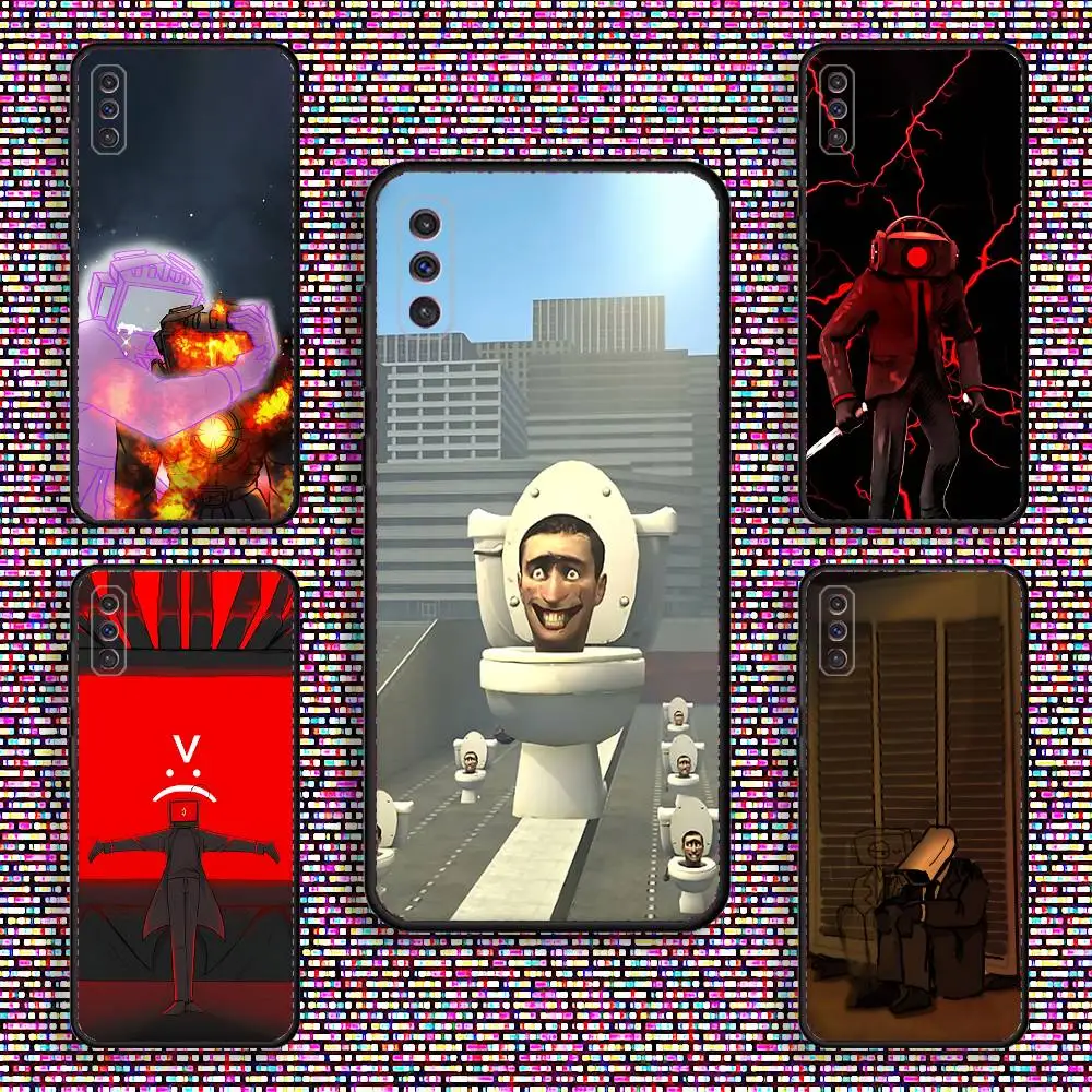

Cartoon Skibidi Toilet Phone Case For Samsung S 25,24,23,22,30,21,10,9,Ultra,Plus,Lite,FE,4,5 G Black Soft Case
