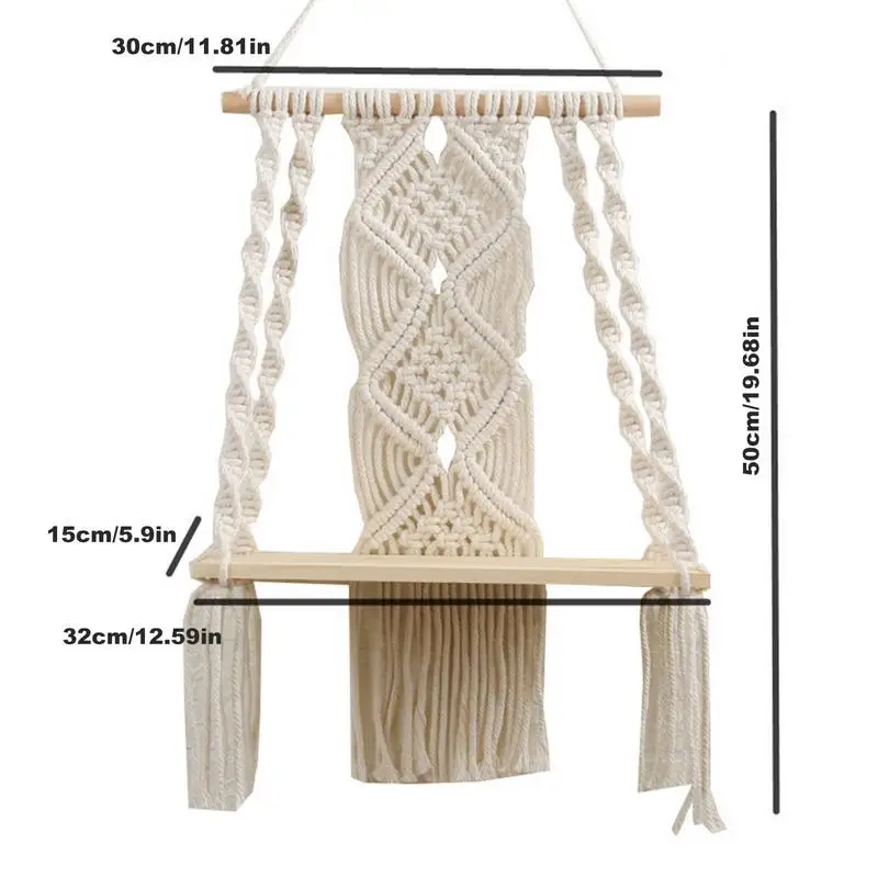 Plant Tapestry Wall Hanging Boho Decor Handwoven Macrame Tassels Home Wall Decoration Shelf DIY Home Decor Vintage Retro New