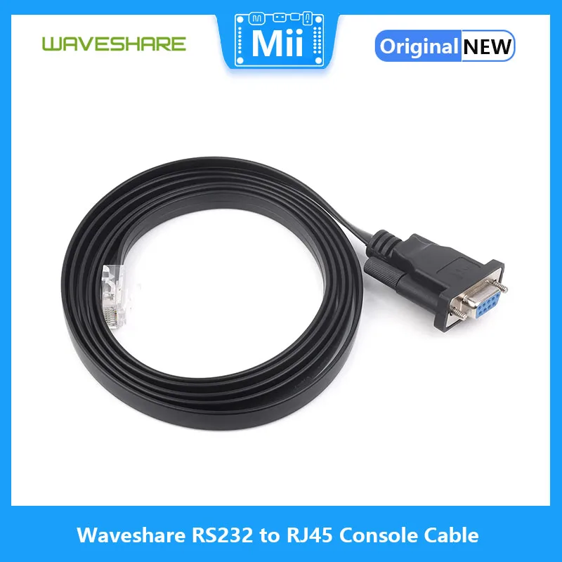 Waveshare สายเคเบิล RS232กับคอนโซล RJ45พอร์ต RS232 DB9ตัวเมียไปยังพอร์ตตัวผู้ RJ45คอนโซลความยาวสายเคเบิล1.8เมตร