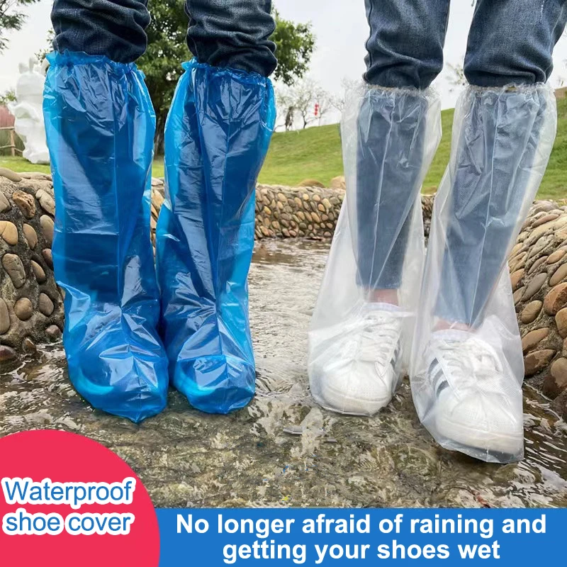 【New】10PCS Transparent Plastic Outdoor Thick Wear-resistant Waterproof Isolation Foot Cover Rainy Disposable Shoe Covers