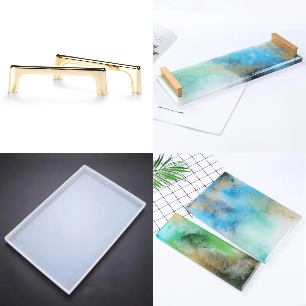 Resin Tray Molds Sturdy Silicone Tray Molds with Edges Rolling Tray Molds for Epoxy Resin Casting DIY Jewelry Holder