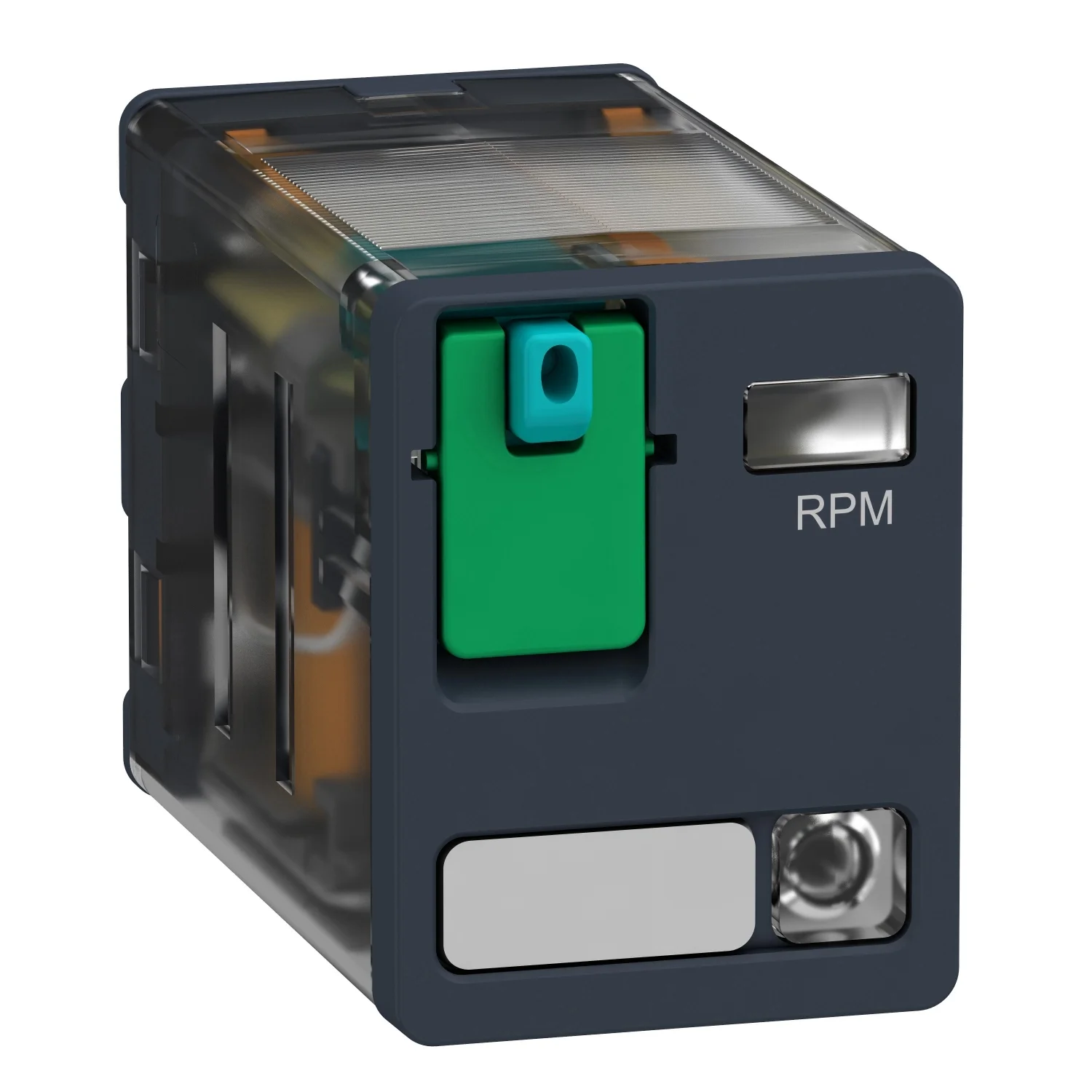 RPM22BD Power plug in relay, Harmony, 15A, 2CO, with LED, lockable test button, 24V DC