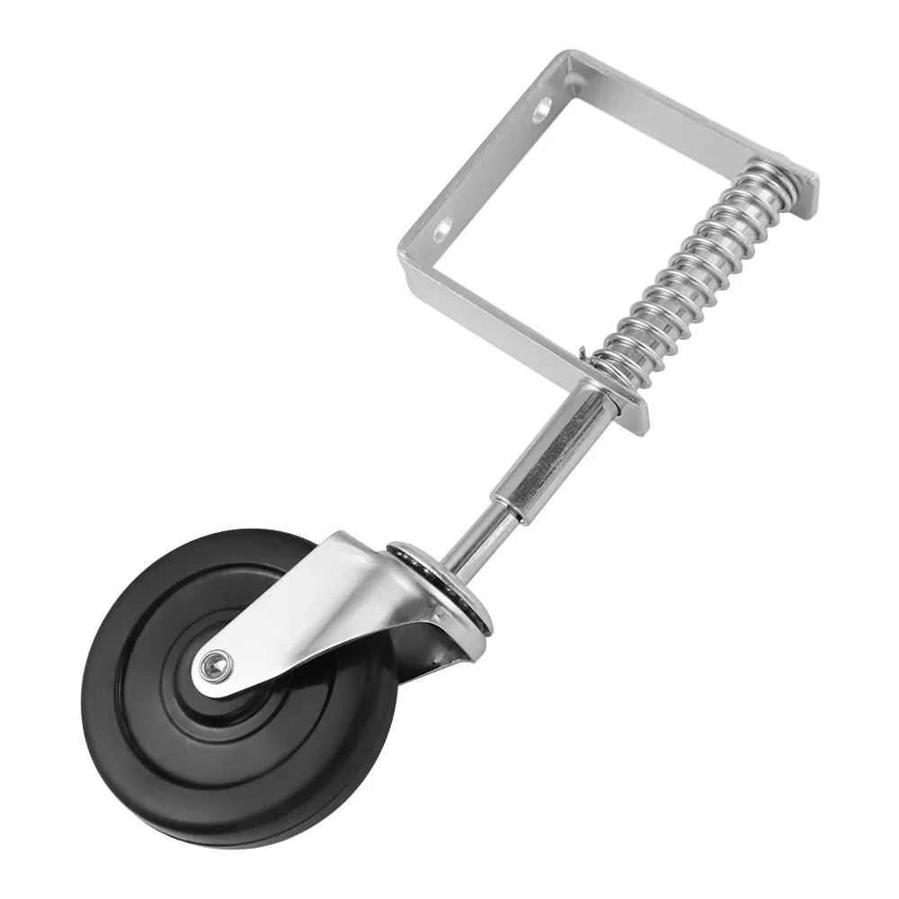 4 Inch Door Gate Wheel Rubber Heavy-duty Spring Loaded Caster 70kg Load Capacity 360°Rotatable Spring Damping Wheel Household